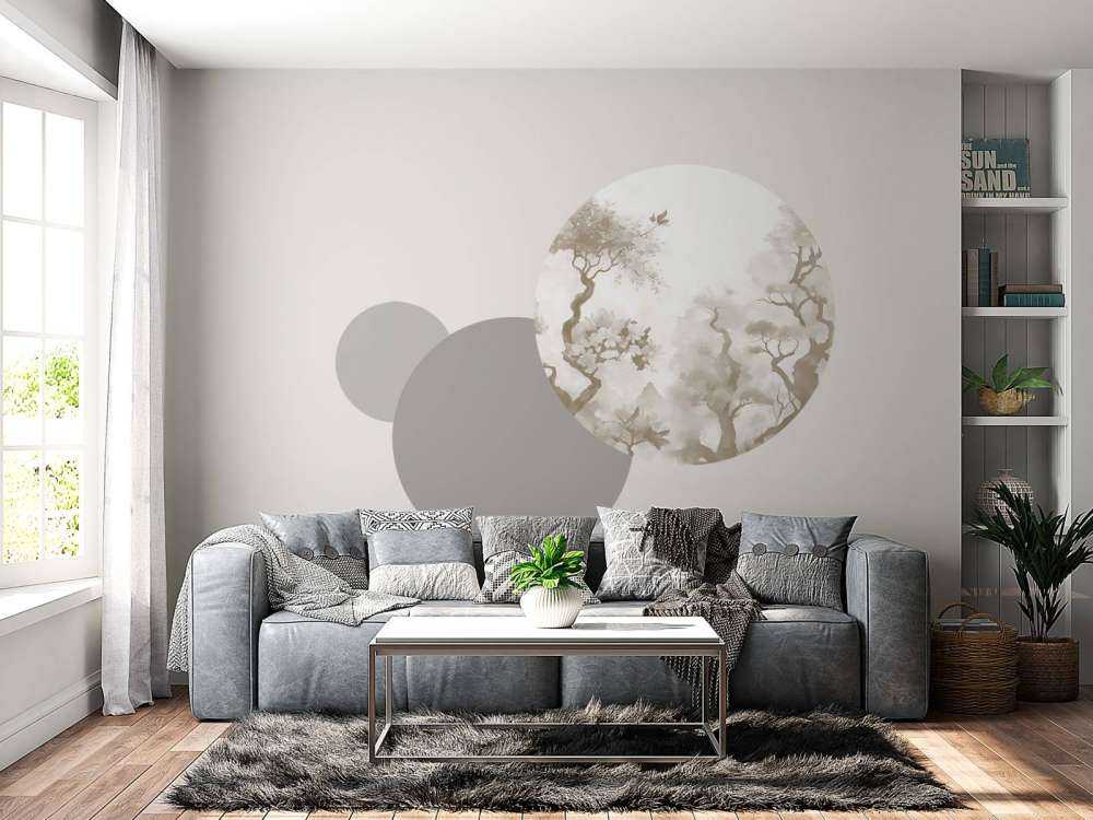 Arbres en fleurs gris