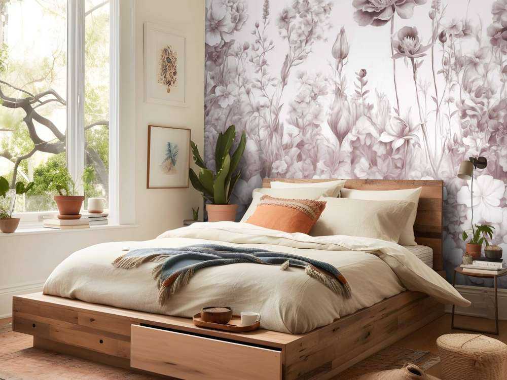 Fleurs de mon âme sans couture - rose