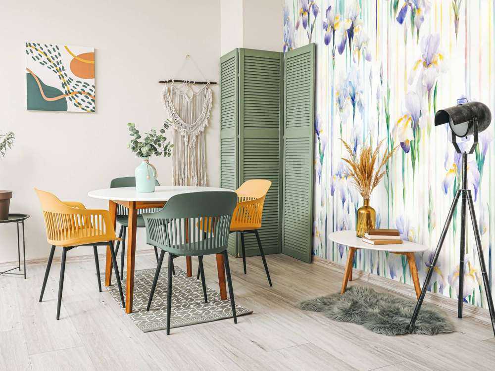 Iris et rayures pastel sans couture