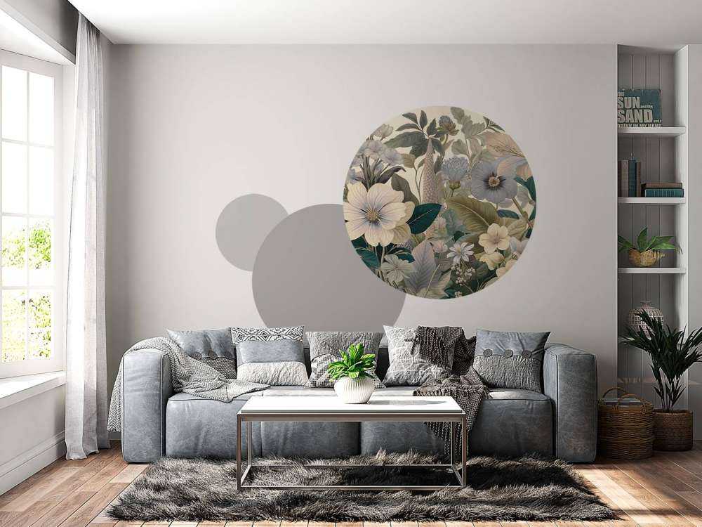 Fleurs botaniques dans des tons bleu doux
