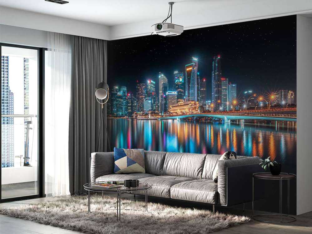 Réflexions de lumière sur la skyline moderne