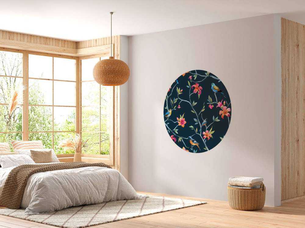 Fleurs et oiseaux tropicaux