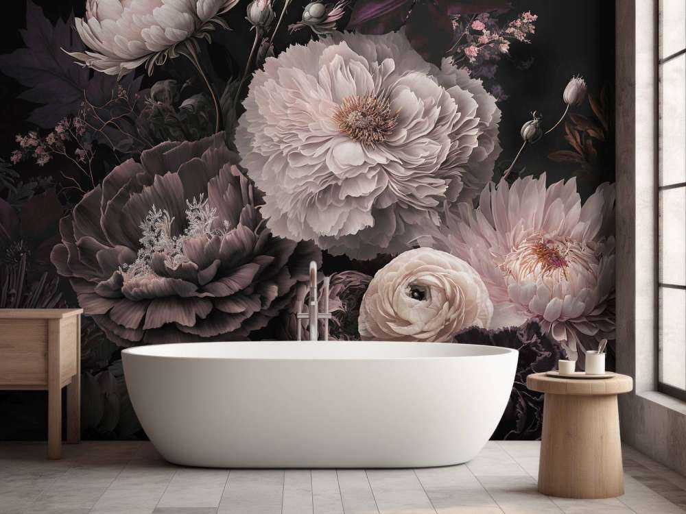 Ambiance gothique de fleurs maussades