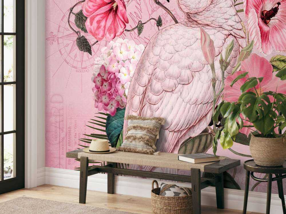 Cockatoo vintage nostalgia pink