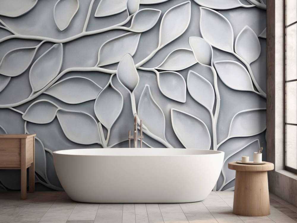 embossage de feuillage gris élégant