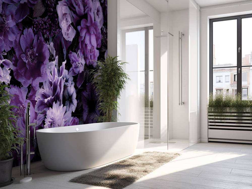 opulence baroque florale riche violet