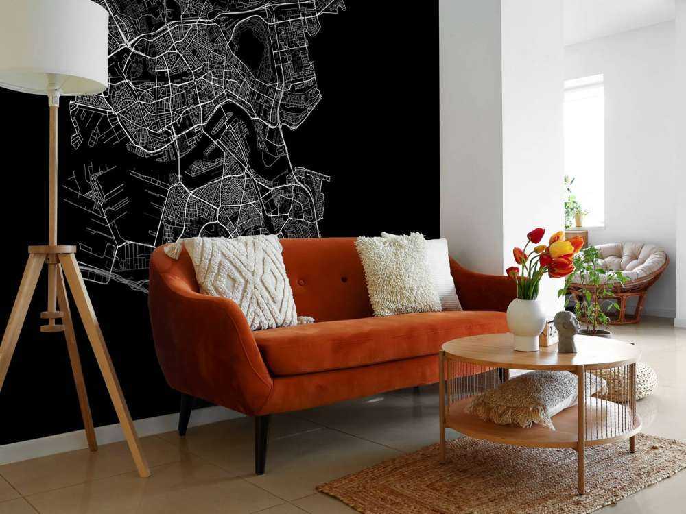 Carte de Rotterdam, noir