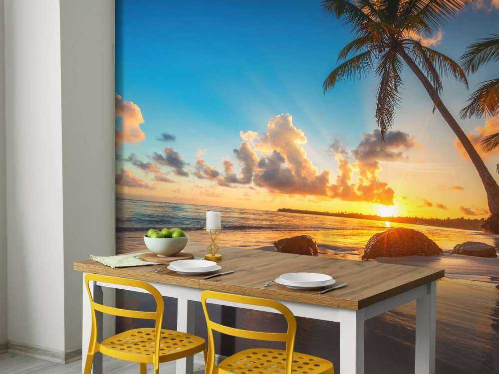 Palmiers au coucher du soleil