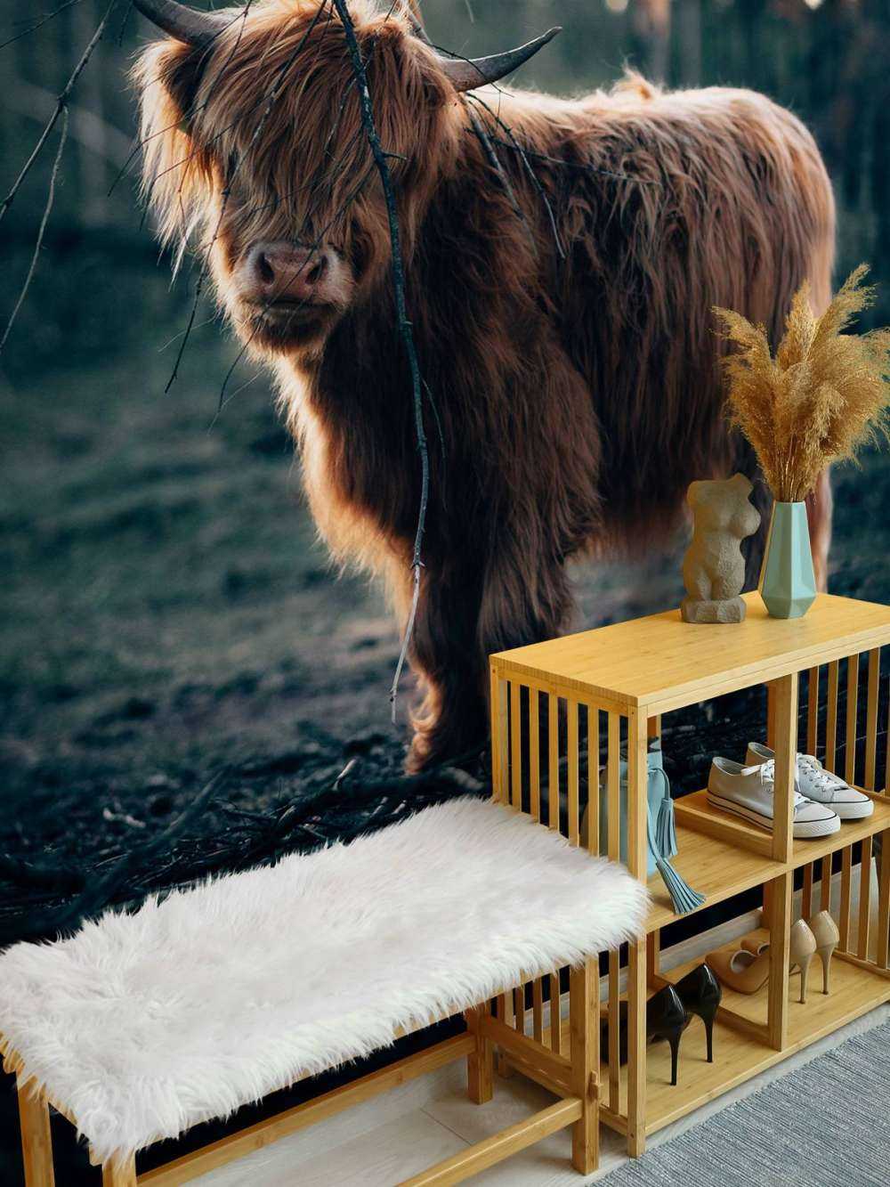 Highlander écossais à l'orée des bois