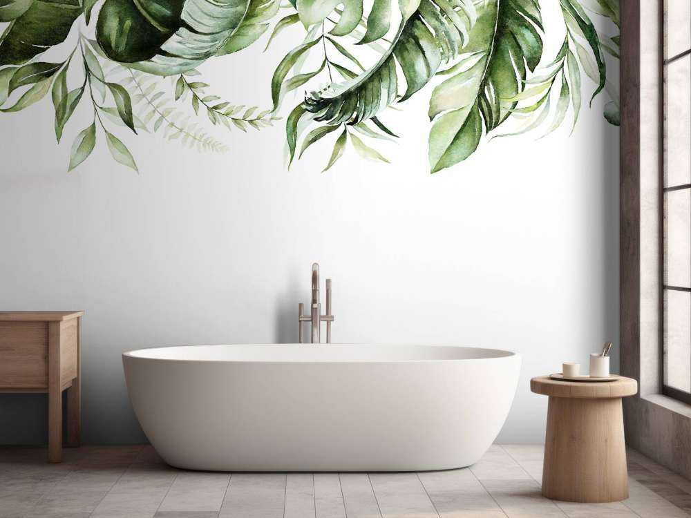 Feuilles tropicales à l'aquarelle