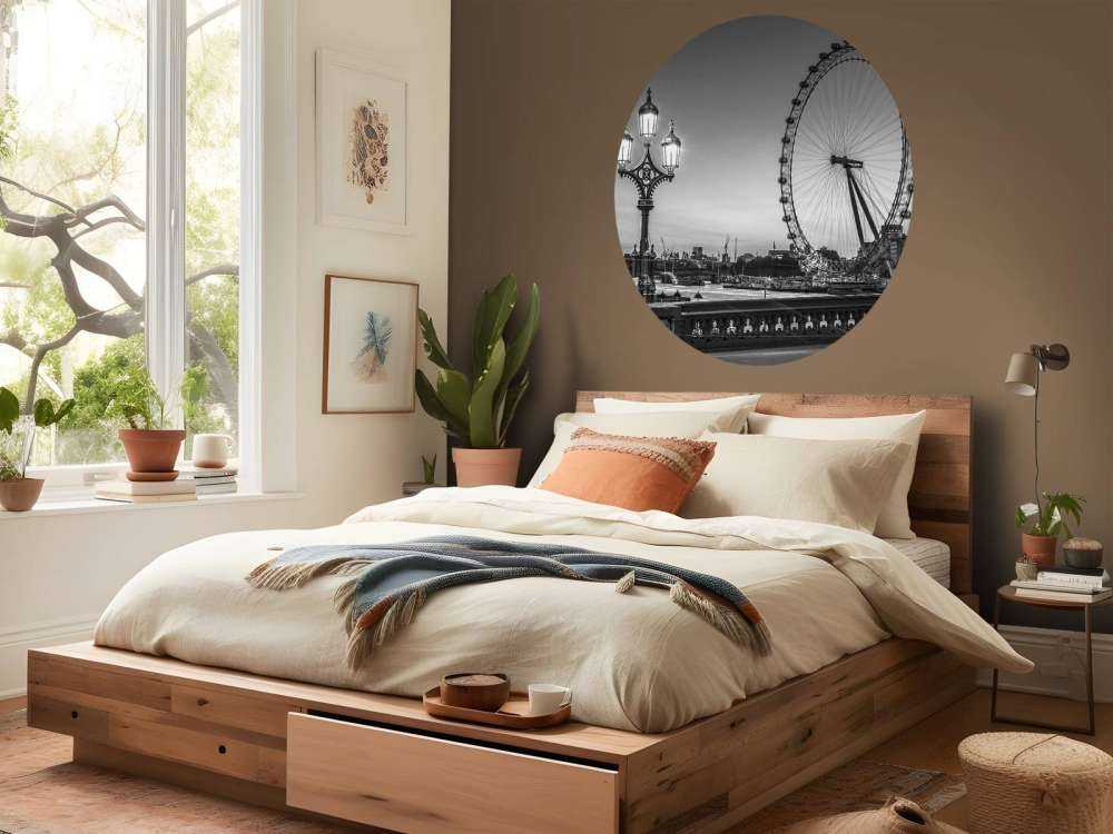 Grande roue en noir et blanc