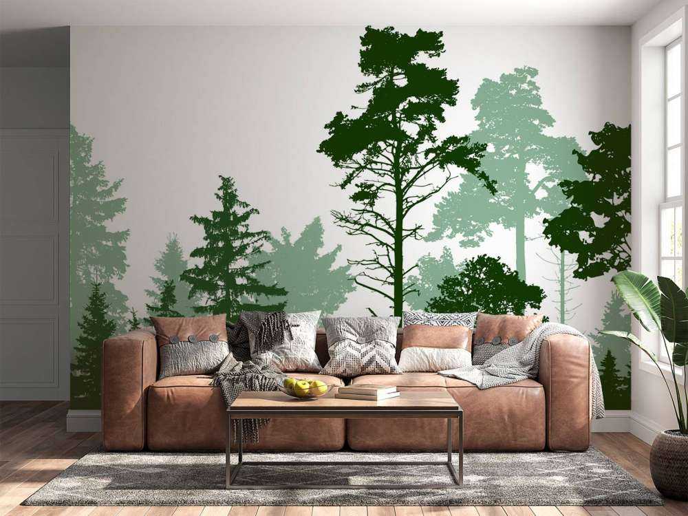 Forêt verte de conifères