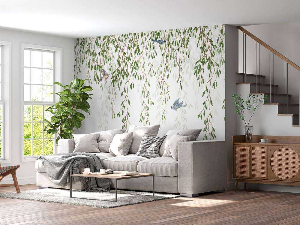 Branches et oiseaux suspendus