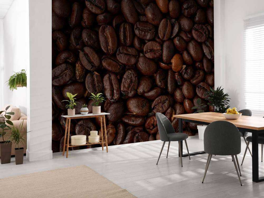 Grains de café en gros plan