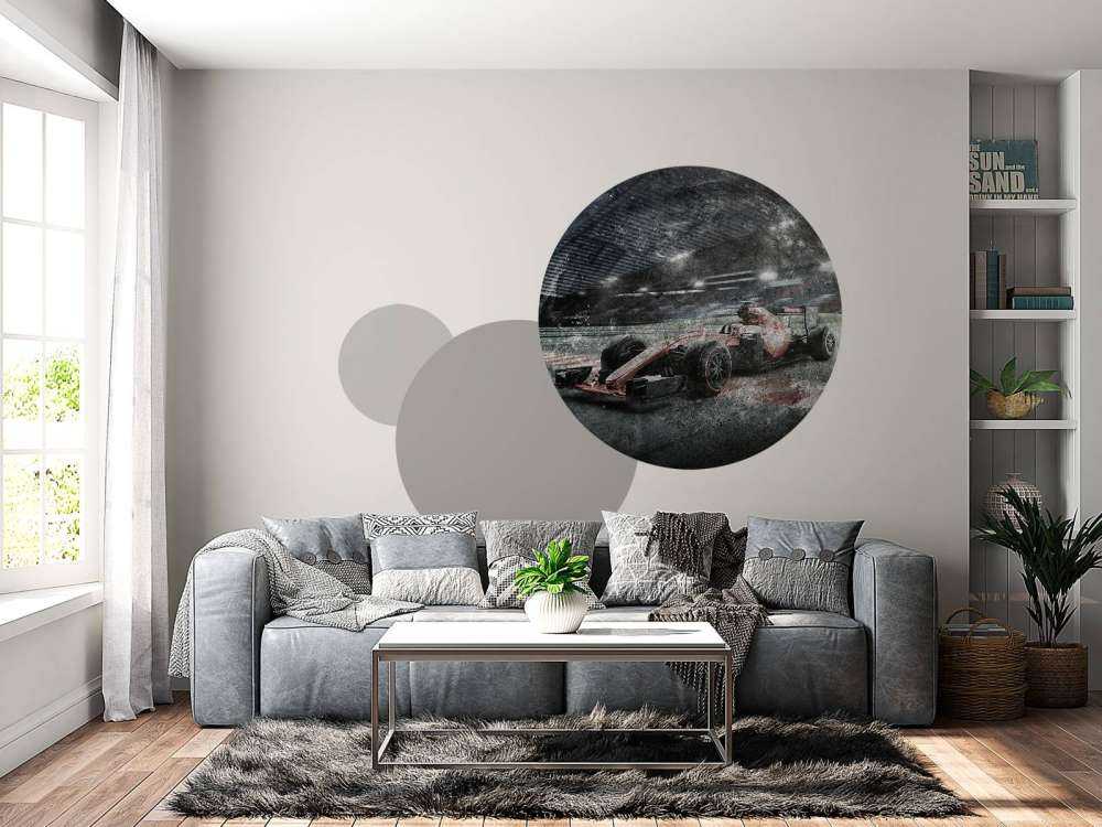 Voiture de course dans un stade