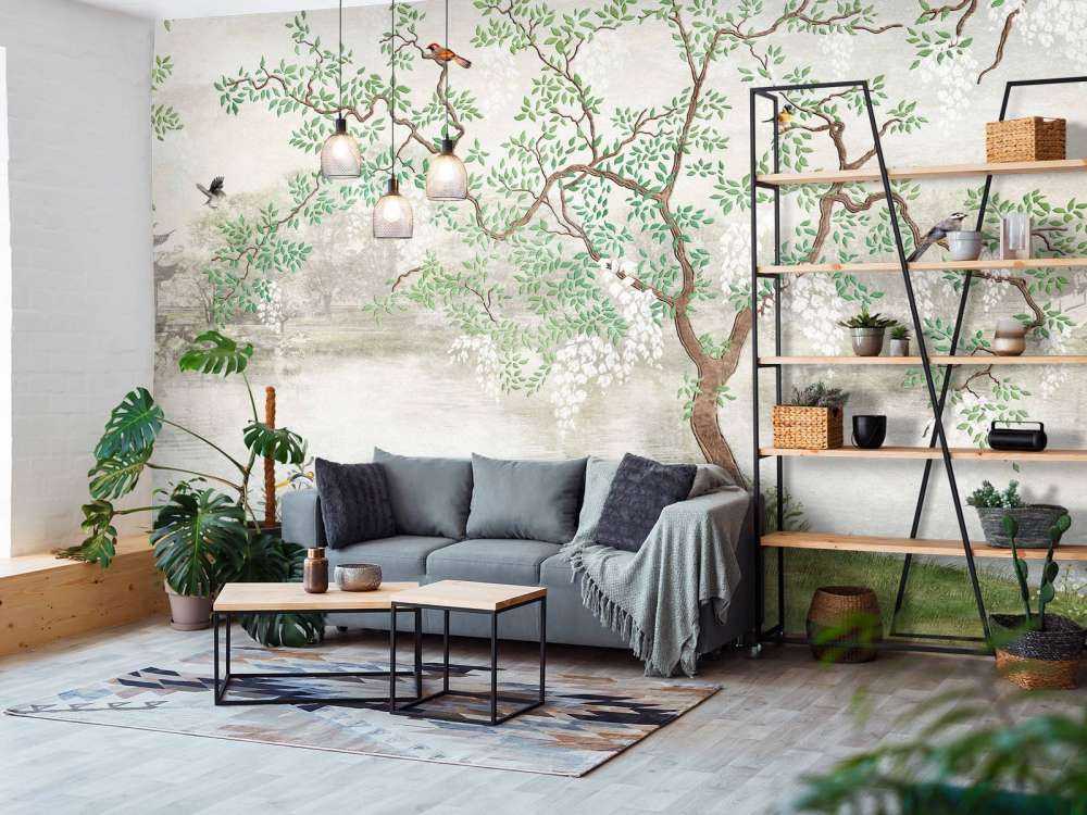 Paysage peint vintage