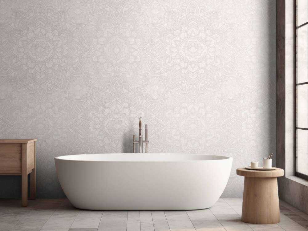 Boho Golden Mandala - gris neutre