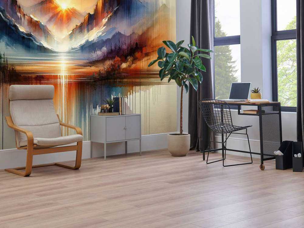 Paysage de montagnes abstraites à l'aquarelle