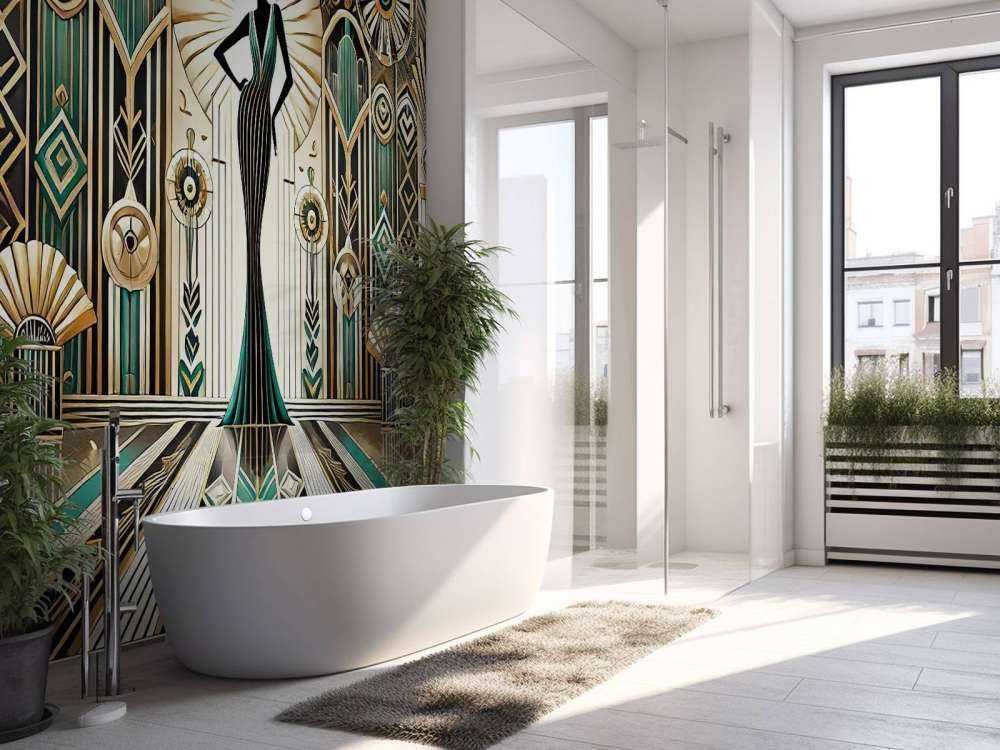 Scène d'élégance vintage en Art déco