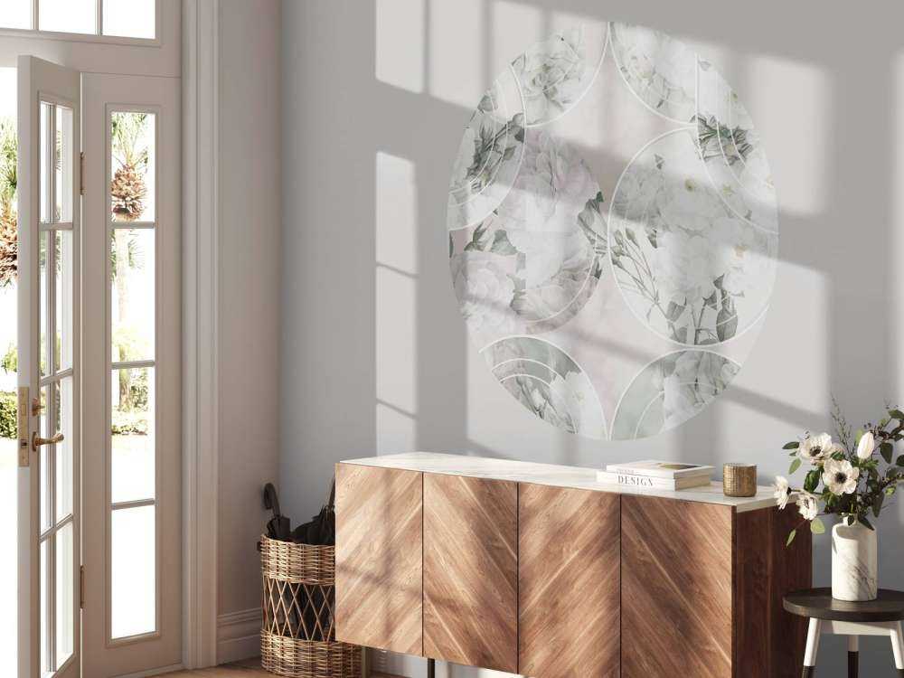 Élégance florale intemporelle - Blanc doux