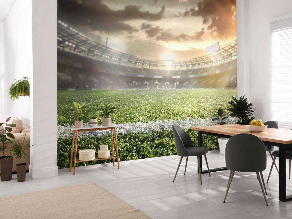 Stade avec gazon artificiel