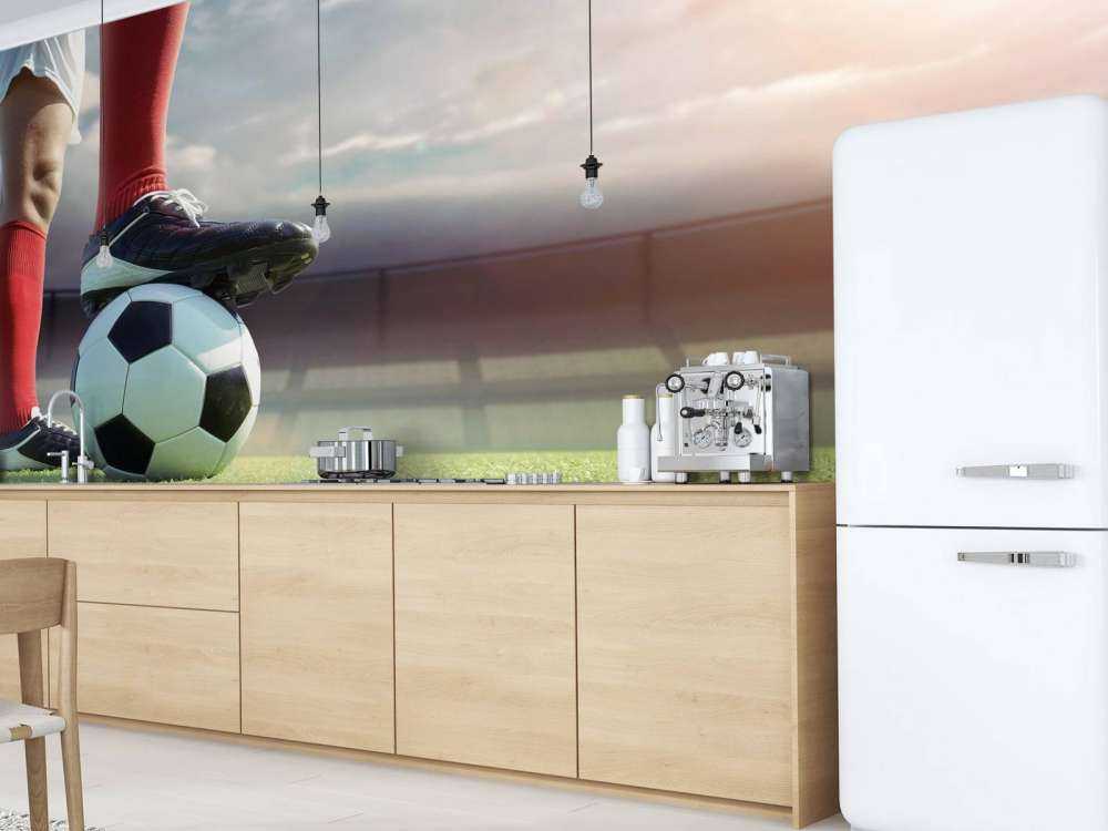 Stade avec un joueur de football