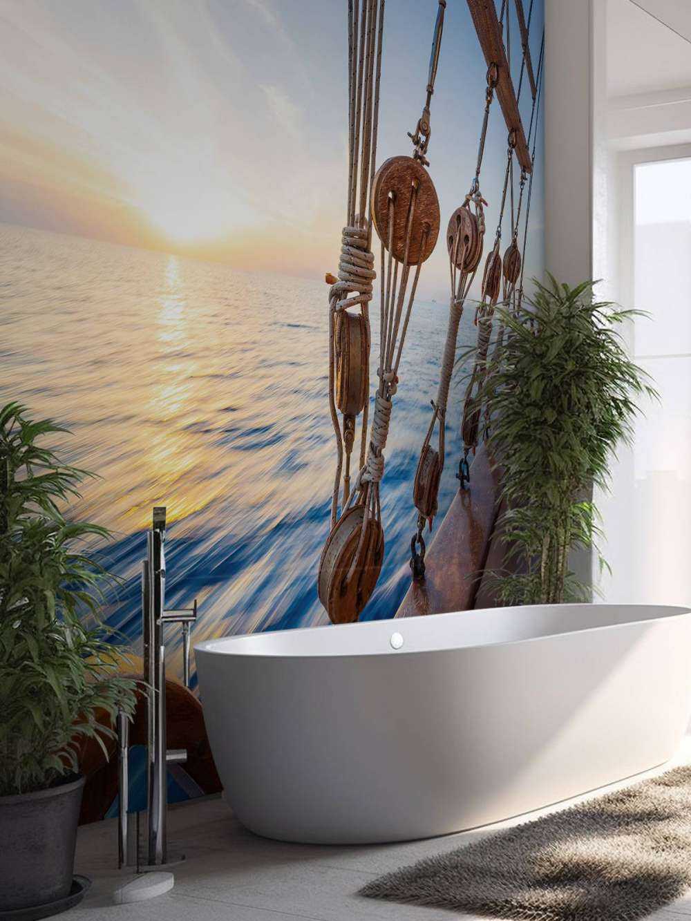 Voilier au coucher du soleil