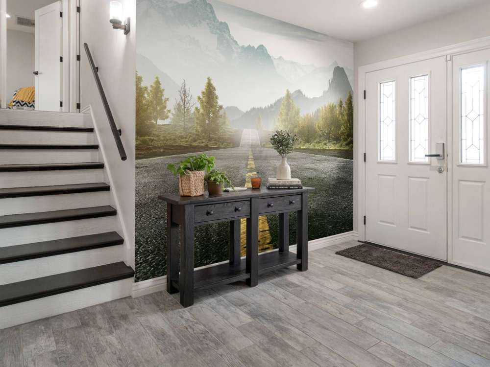 Route avec les montagnes