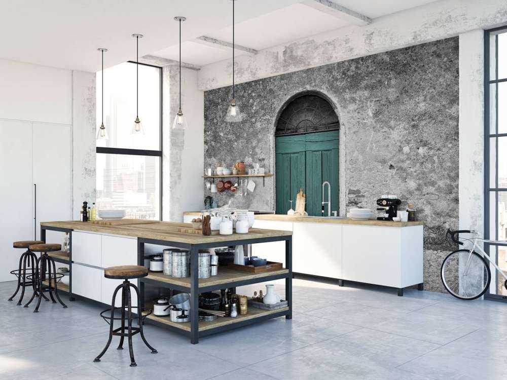 Porte verte dans un vieux mur