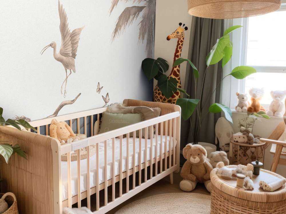 Branche avec animaux de la jungle en taupe