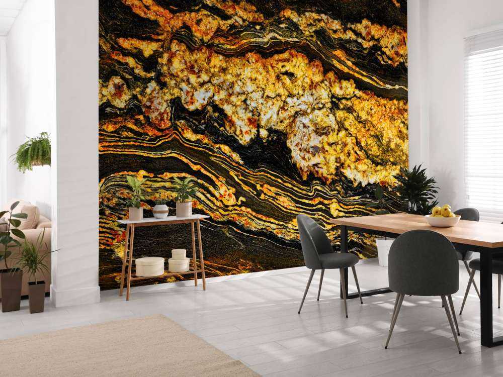 Marbre noir de couleur or