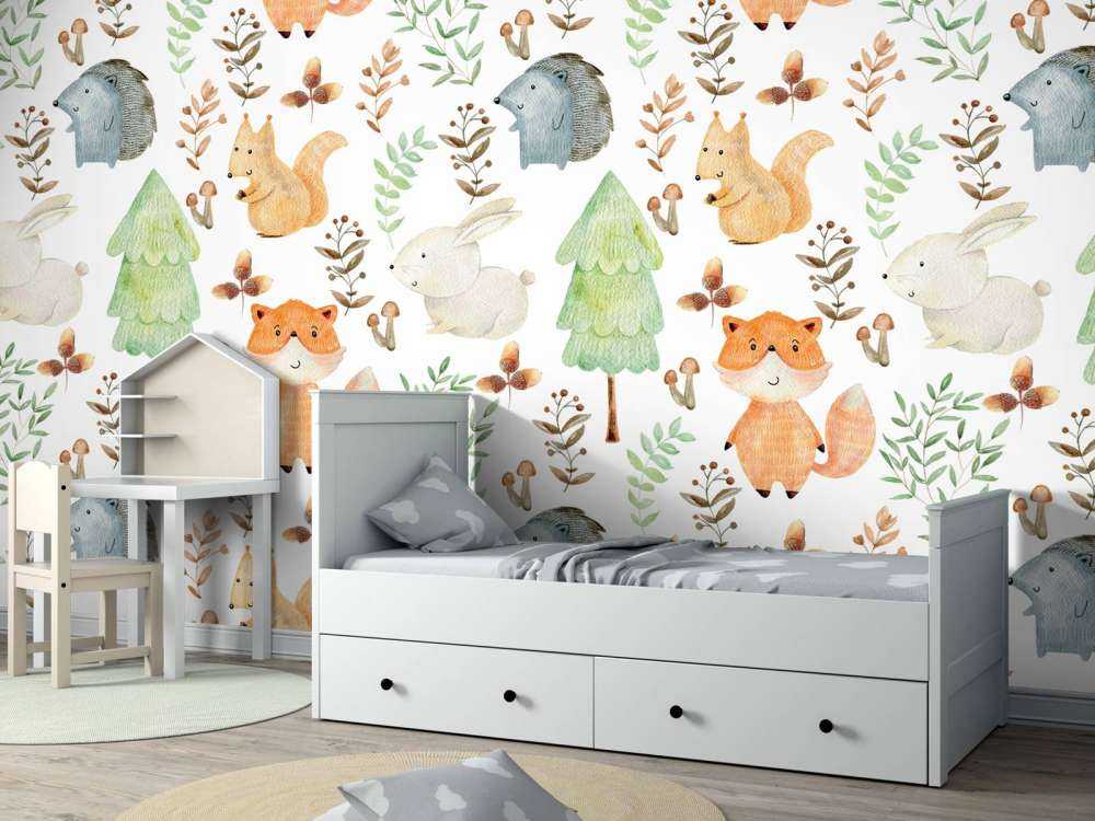 Aquarelle des animaux de la forêt