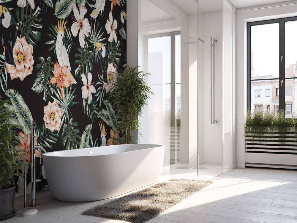 Toucan tropical et perroquet