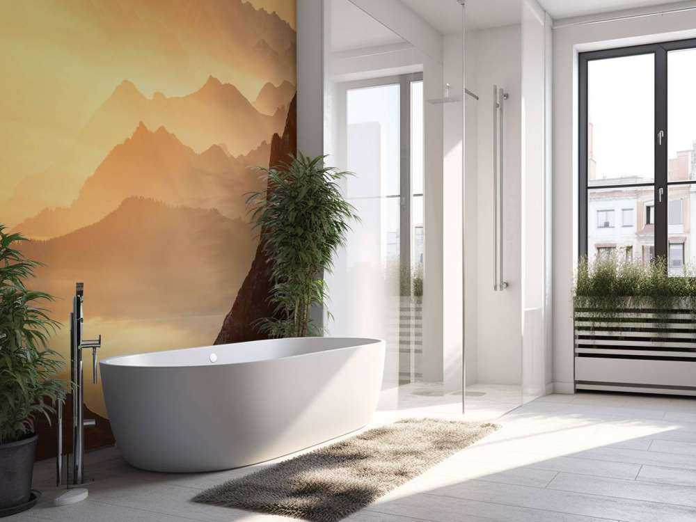 Éclat doré sur les couches de montagnes
