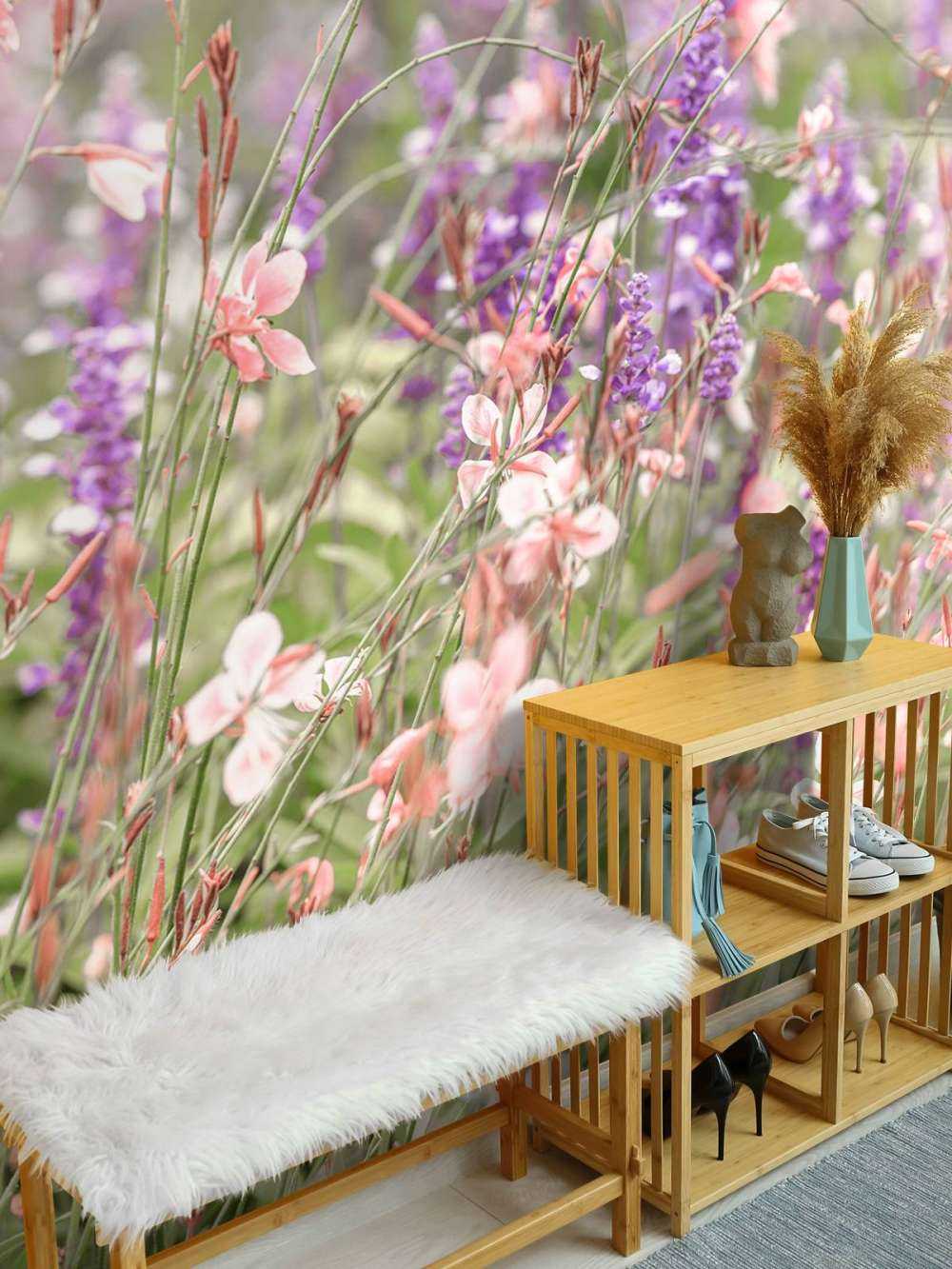 Fleurs sauvages aux teintes pastel douces