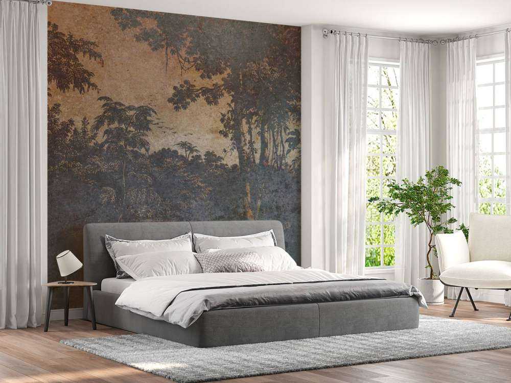 Jungle fanée dans la pénombre