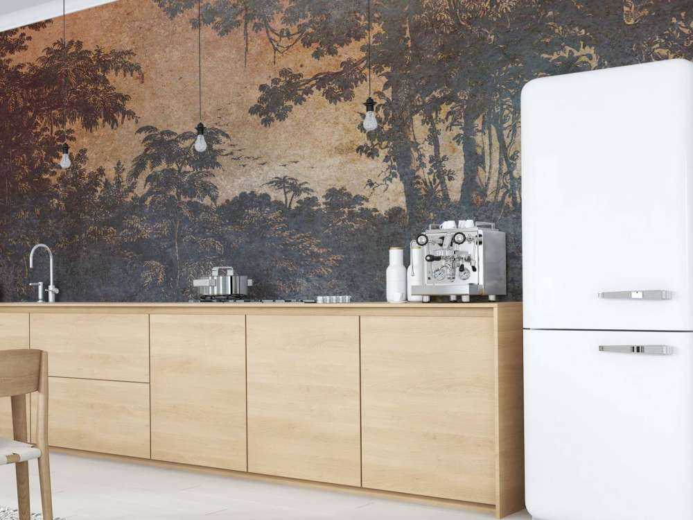 Jungle fanée dans la pénombre