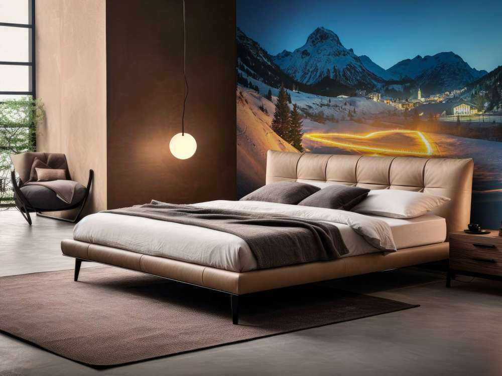 Art lumineux dans un village de montagne en hiver