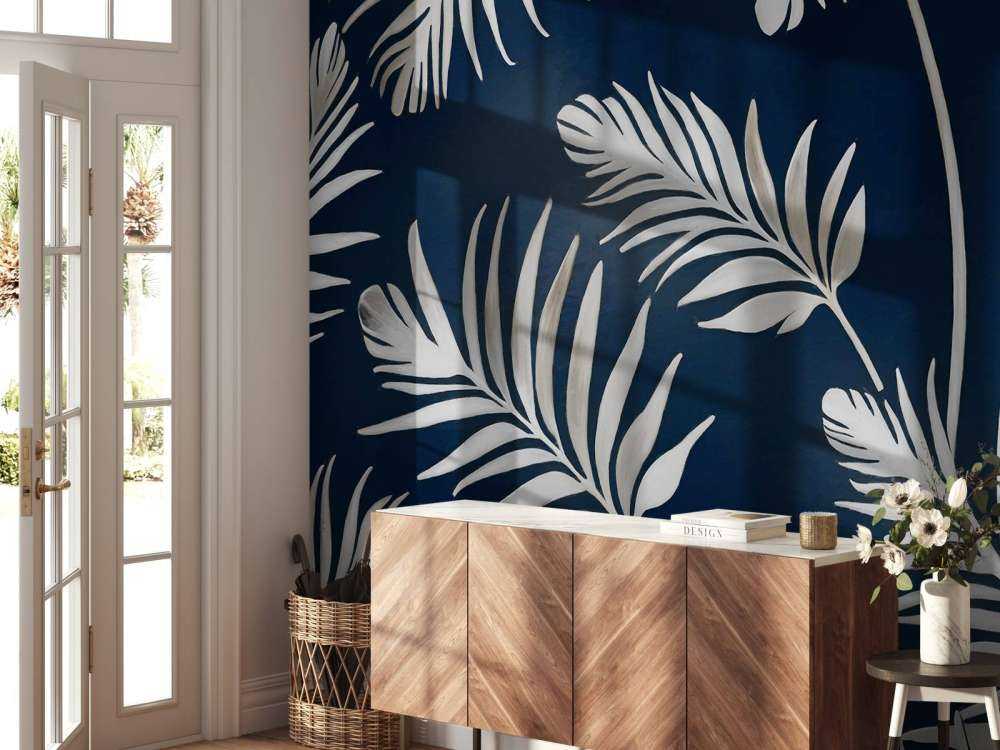 Feuilles dorées sur un vert olive foncé