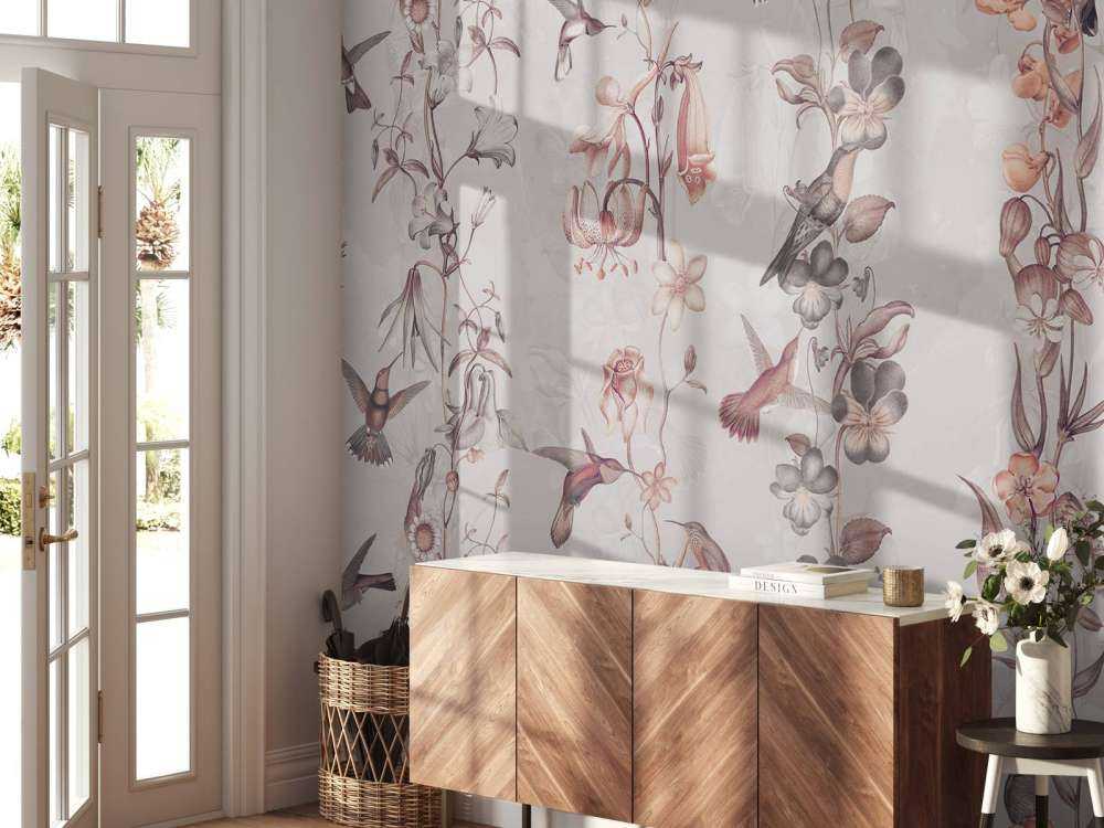 Weadow et Fleurs de Jardin Rose Ancien