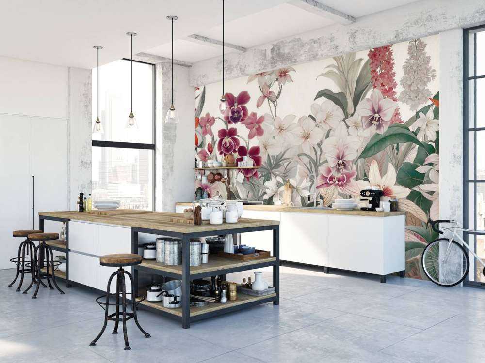 Fleurs exotiques aux douces teintes pastel