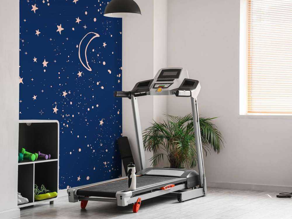 La lune et les étoiles en bleu nuit