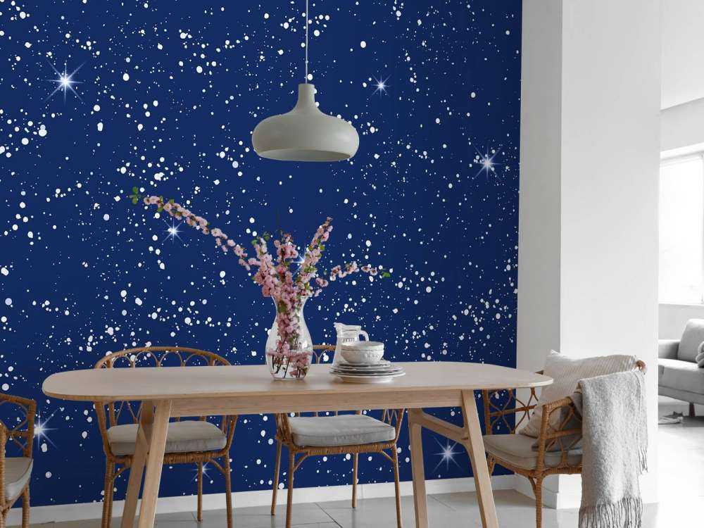 Nuit étoilée scintillante en bleu