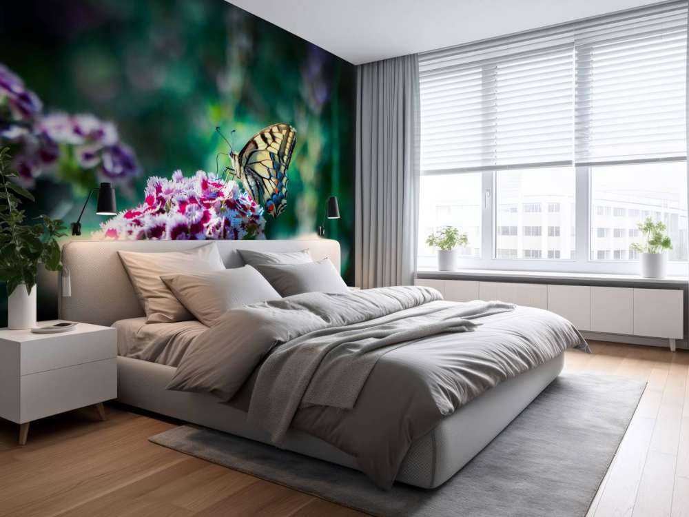 Papillon sur des fleurs estivales