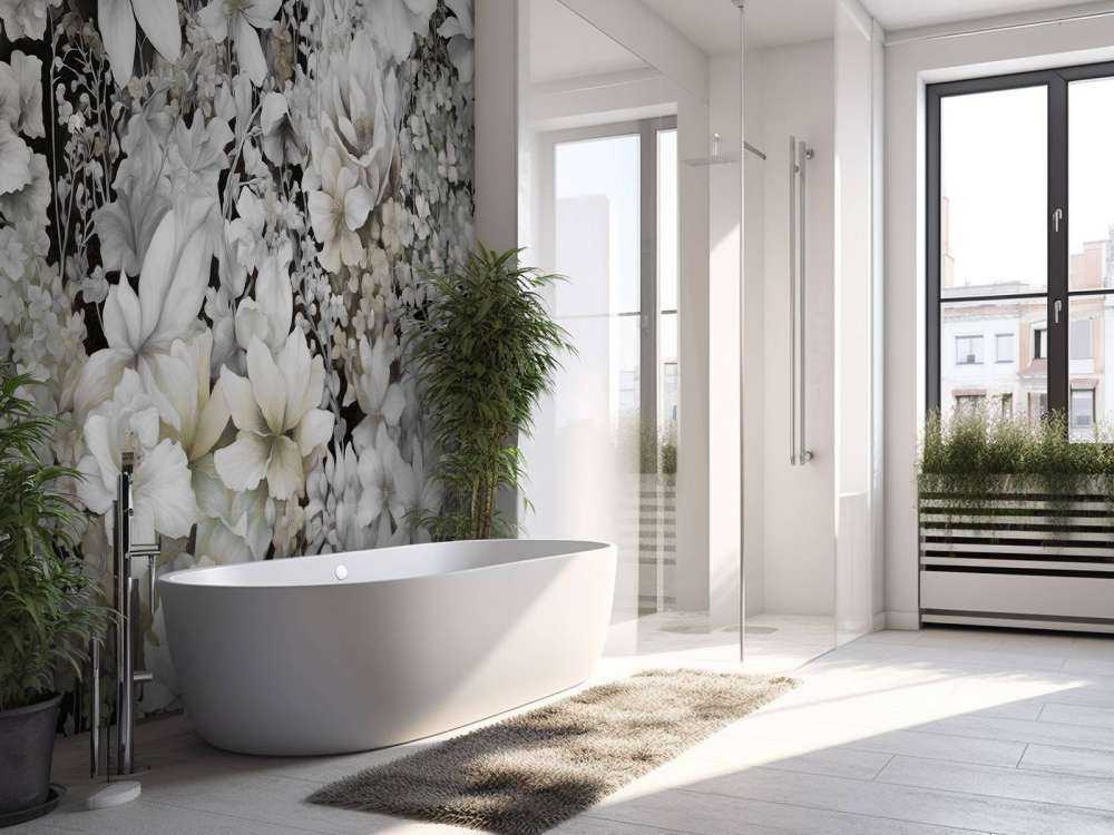 Festival de fleurs sans couture - gris