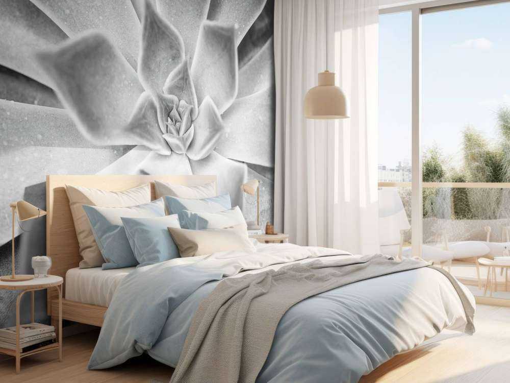 Succulent en noir et blanc