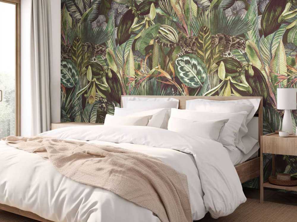 Léopard entre les feuilles