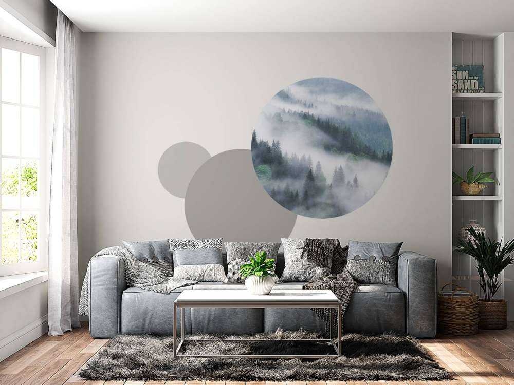 Forêt brumeuse dans les montagnes