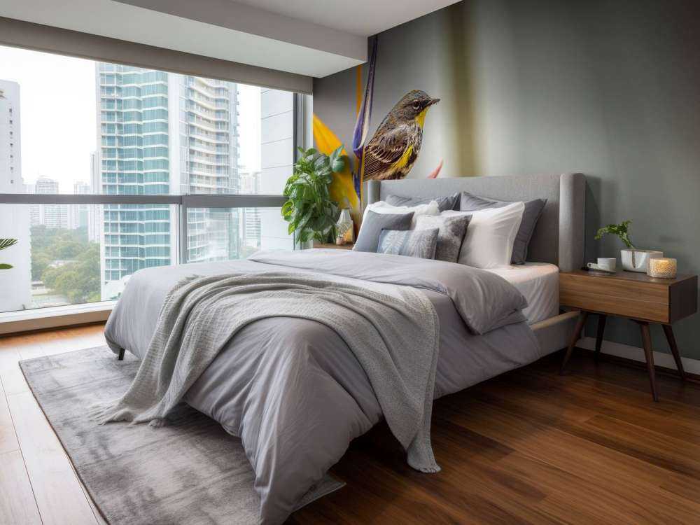 Fleur de paradis avec oiseau