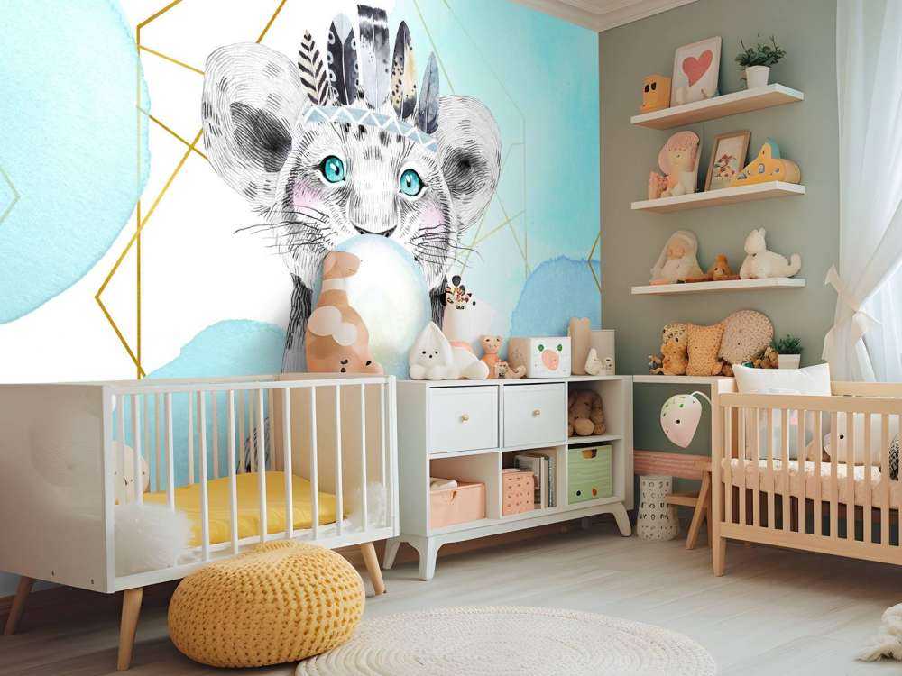 Lionceau indien et bulle de chewing-gum